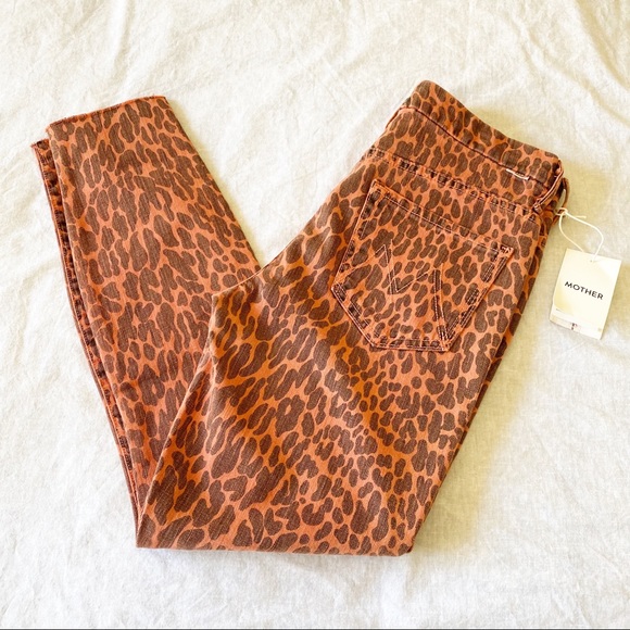 MOTHER High Waisted Looker Jean Ankle Fray Animal Attraction Leopard 27 NEW NWT - Picture 14 of 15